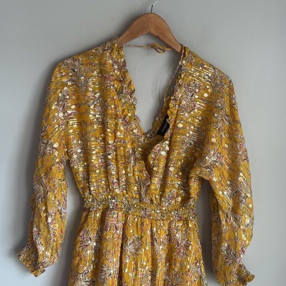 The Kooples Feuille D'or Silk-Blend Dress size small (1) - Picture 7 of 16